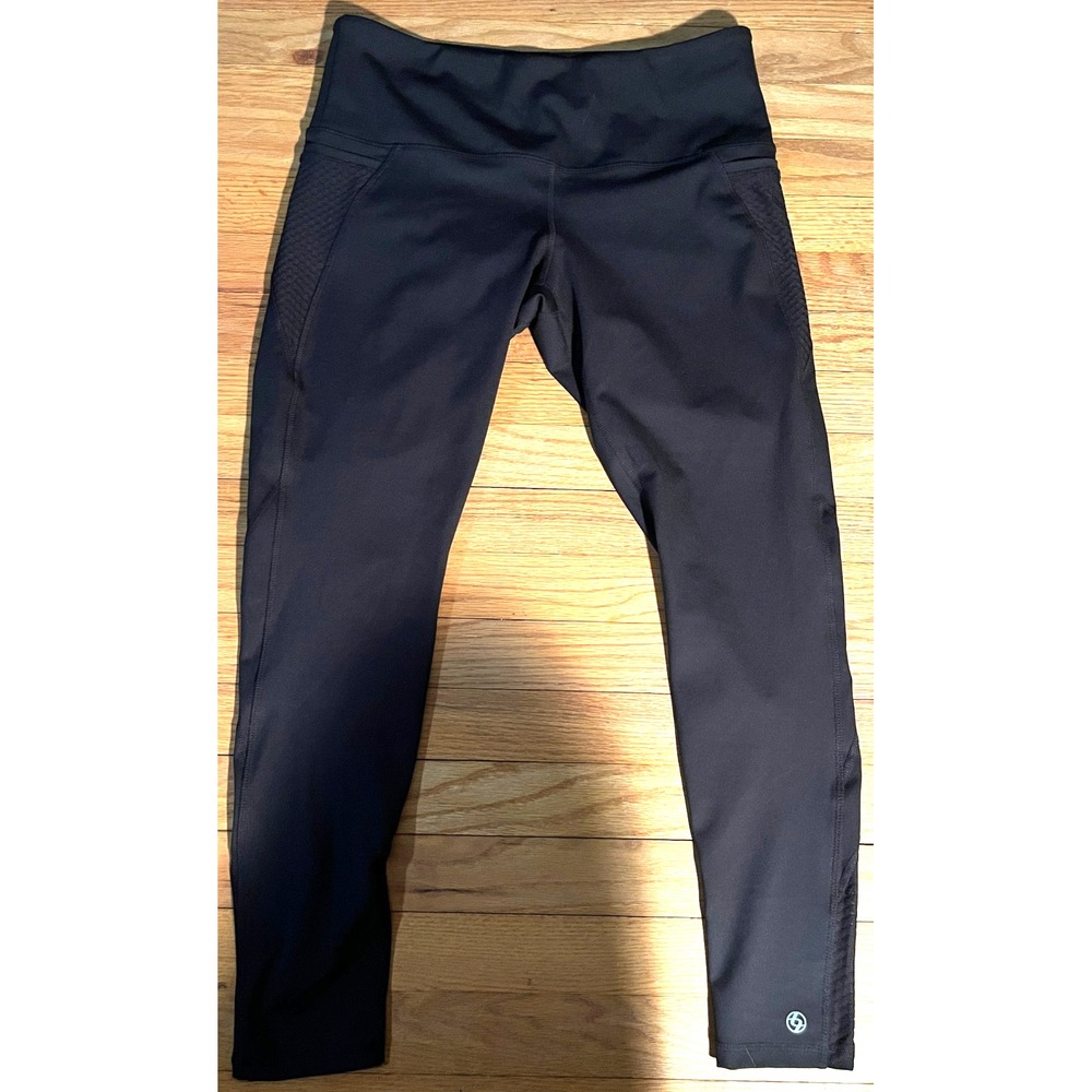 New Lija Athleisure Black Ankle Leggings w/ Pockets Women L - Picture 2 of 5